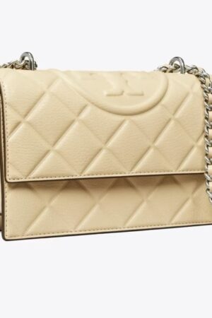 TORY BURCH SMALL FLEMING SHOULDER BAG (Vannila/ bright yellow)