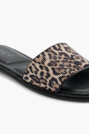 DKNY Badin Slide Sandal in a leopard print