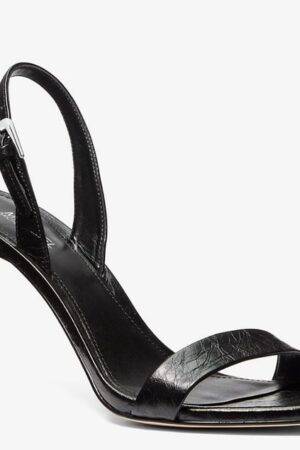 Michael Kors Kasia Crackled Leather Sandal