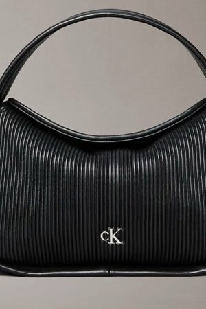 CALVIN KLEIN 
Rib Top Flap Bag - Black