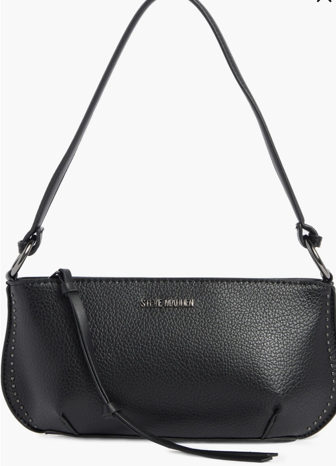 Steve Madden Black Pebble Stud Shoulder Bag