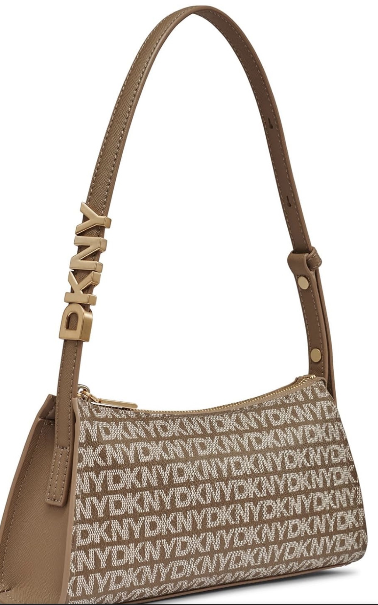 DKNY Avril shoulder bag in the chino/chocolate color. - Image 3