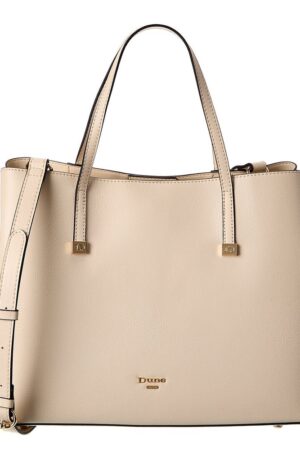 Dune London Dorrie faux leather tote handbag in a light color.