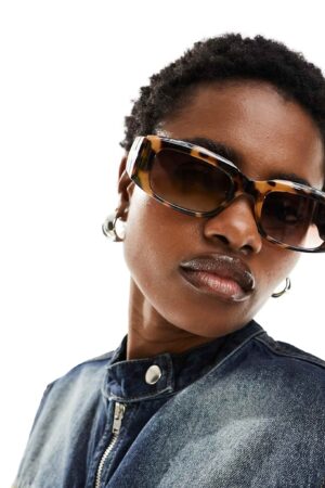 ASOS DESIGN mid square sunglasses with temple design