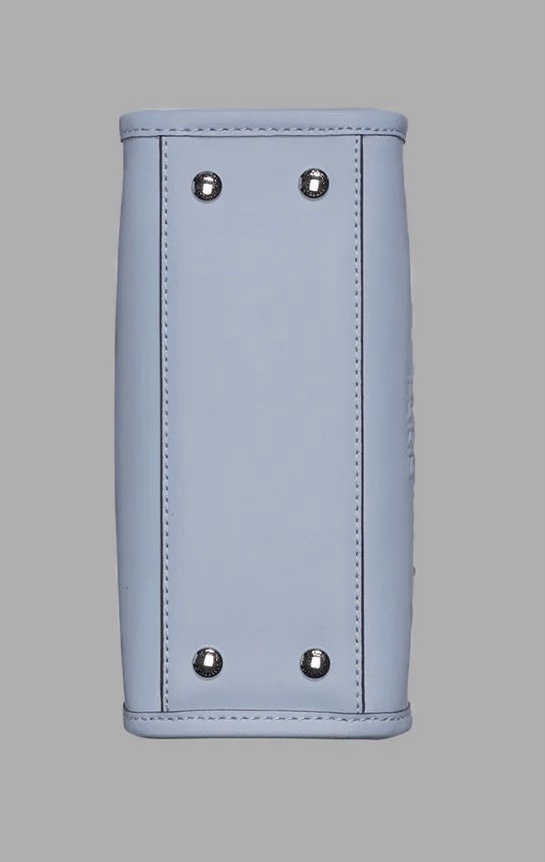 Karl Lagerfeld Paris Savoie Crossbody Leather Chain Mini Tote. (Blue Aura) - Image 6