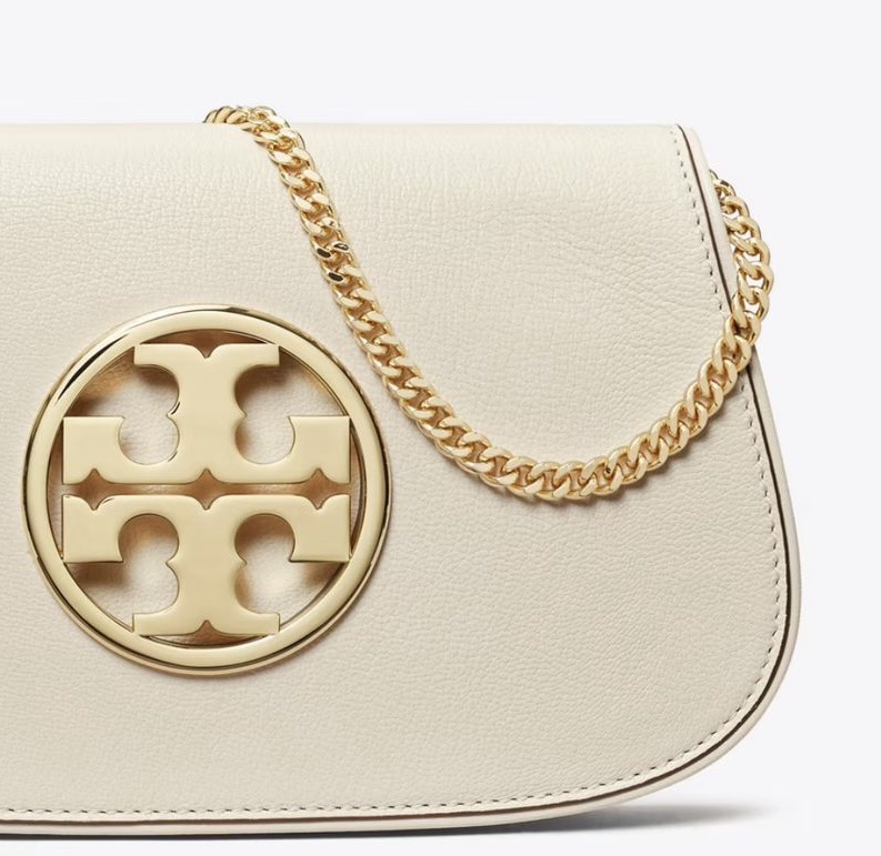 Tory Burch Women's Reva Leather Clutch in new ivory - Image 3