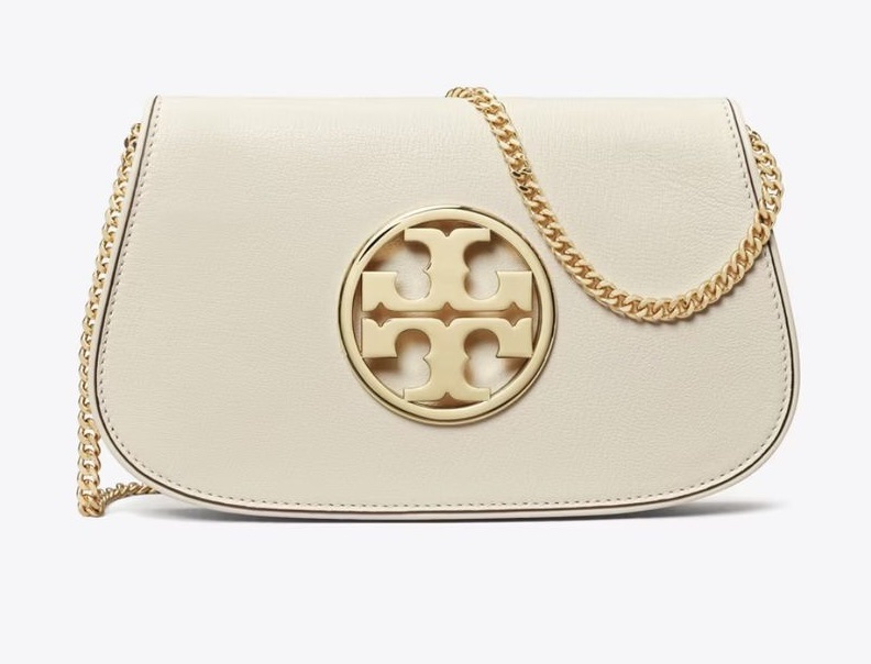 Tory Burch Women's Reva Leather Clutch in new ivory
