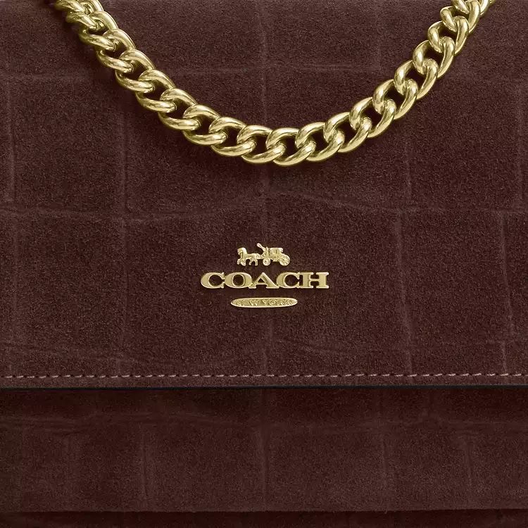 COACH Mini Klare Crossbody Bag in Crocodile-Embossed Suede and Leather - Image 3