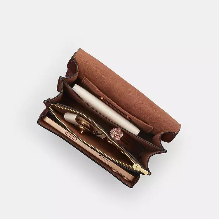 COACH Mini Klare Crossbody Bag in Crocodile-Embossed Suede and Leather - Image 5