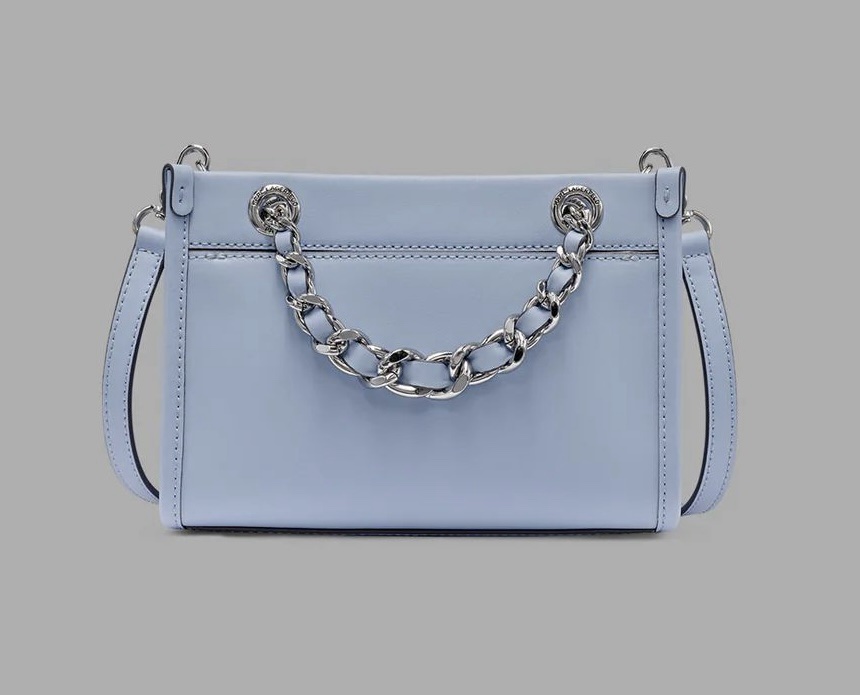 Karl Lagerfeld Paris Savoie Crossbody Leather Chain Mini Tote. (Blue Aura) - Image 3