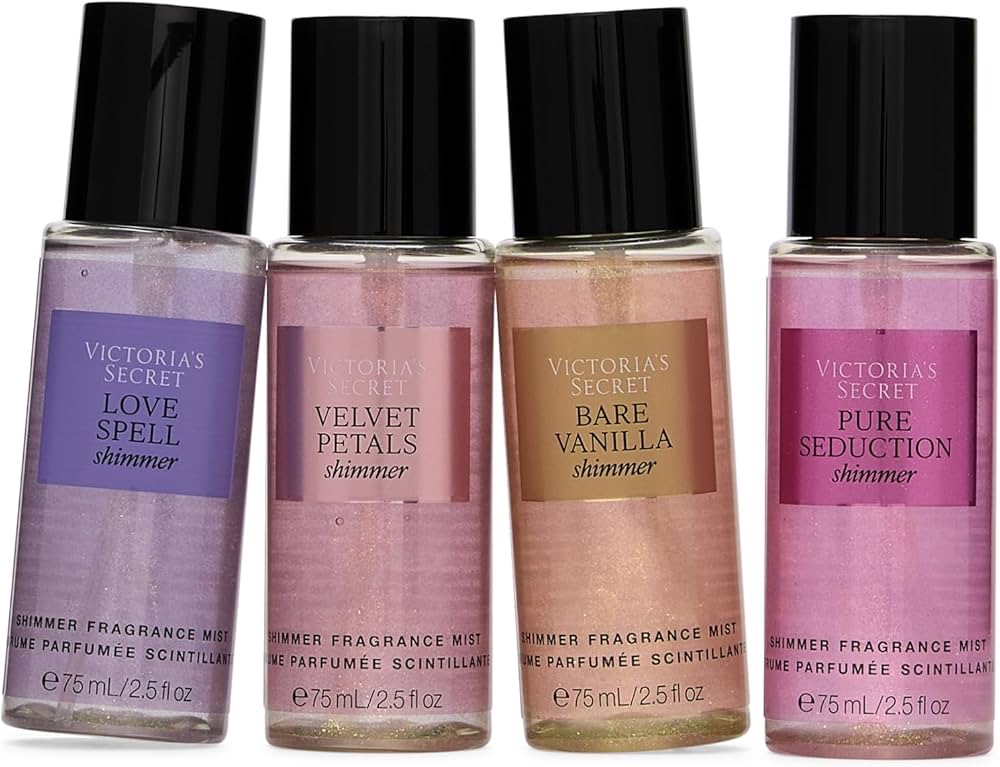 Victoria's Secret Fragrance Mist Collection 4 Piece Shimmer Mini Gift Set, Assorted Scents - Image 3