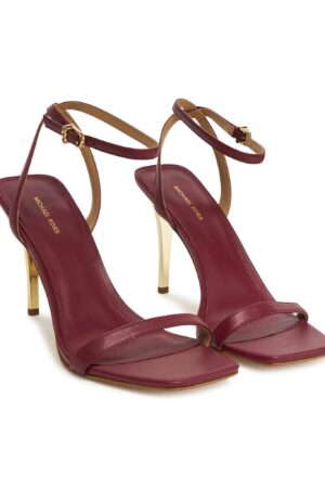Michael Kors Liana leather strappy sandals in crimson.