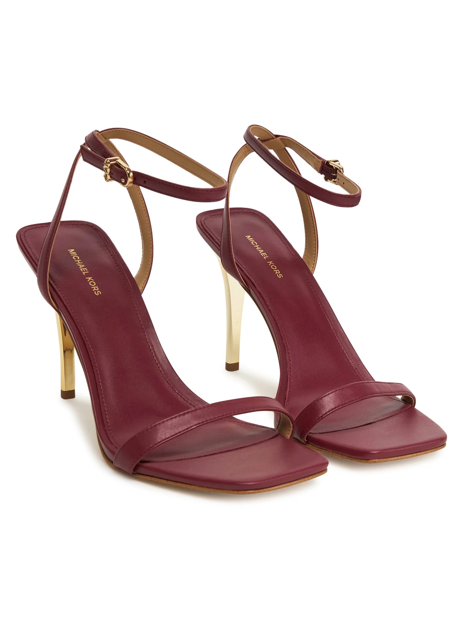 Michael Kors Liana leather strappy sandals in crimson.
