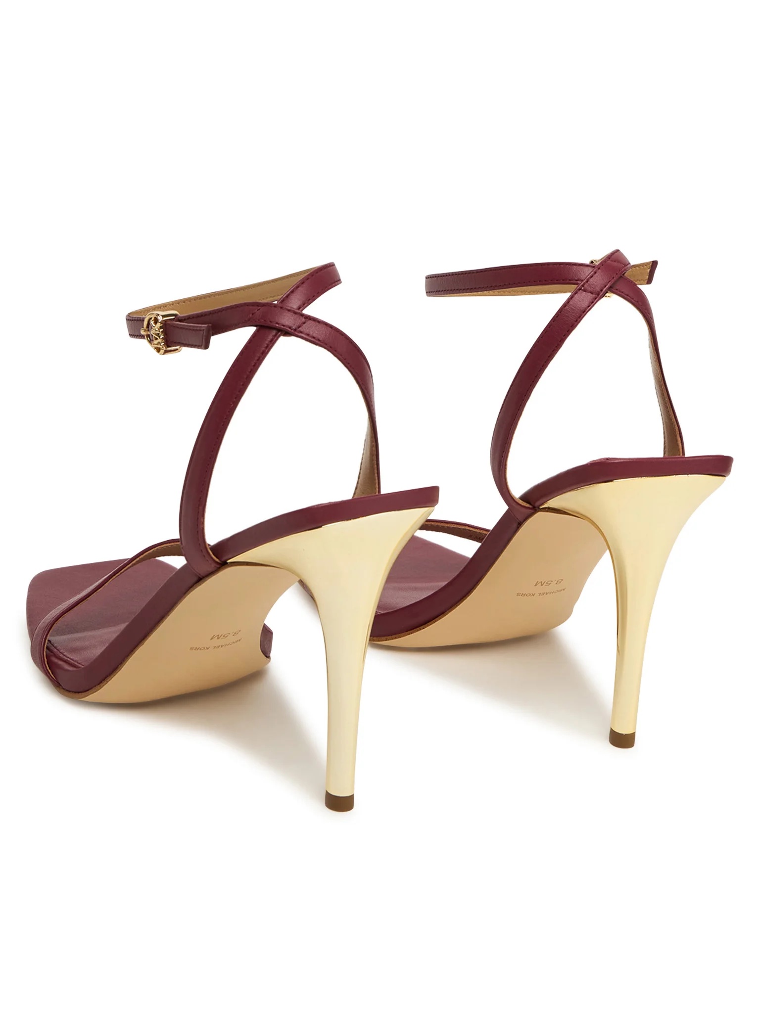 Michael Kors Liana leather strappy sandals in crimson. - Image 4