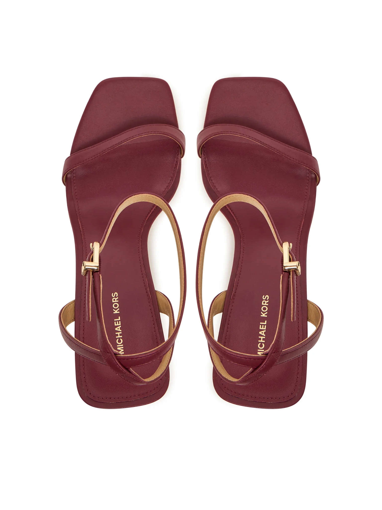 Michael Kors Liana leather strappy sandals in crimson. - Image 2
