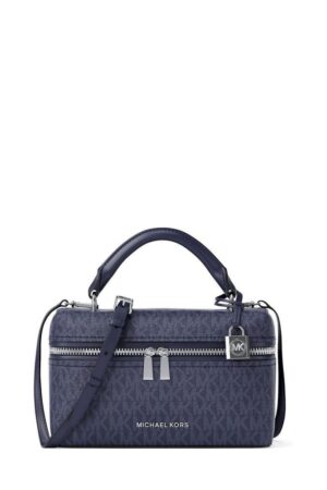 Michael Kors Jana monogram-pattern tote bag in navy blue
