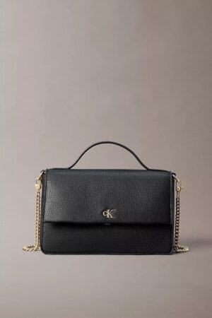Calvin Klein Minimal Monogram shoulder bag with gold hardware.