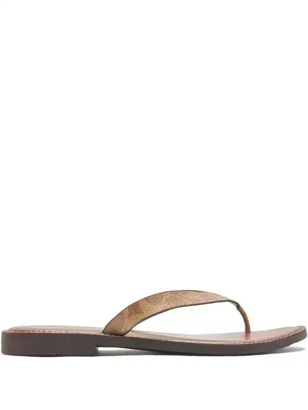 Coach Women's Brianna Flip Flop Sandals in brown signature canvas - Image 2