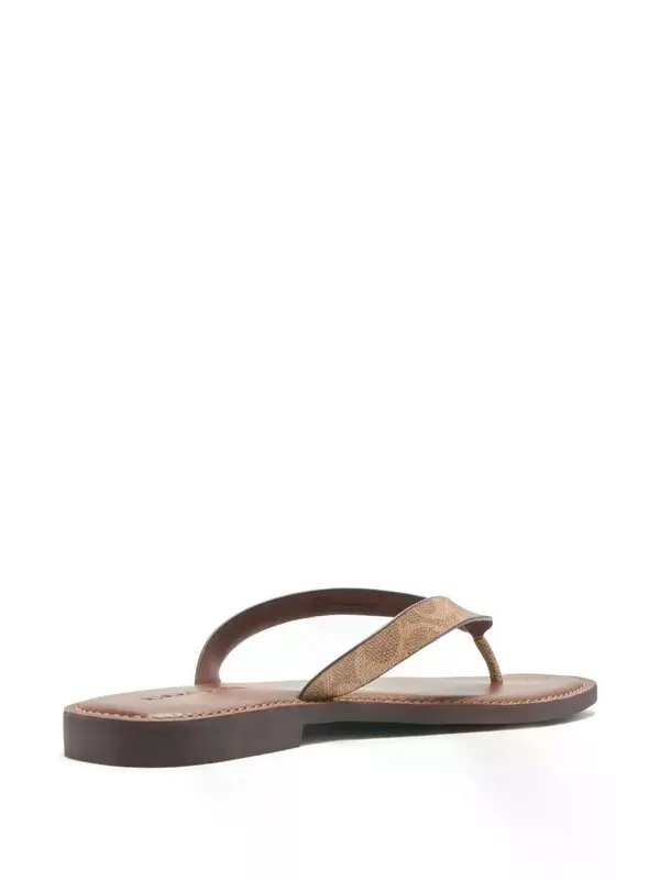 Coach Women's Brianna Flip Flop Sandals in brown signature canvas - Image 3